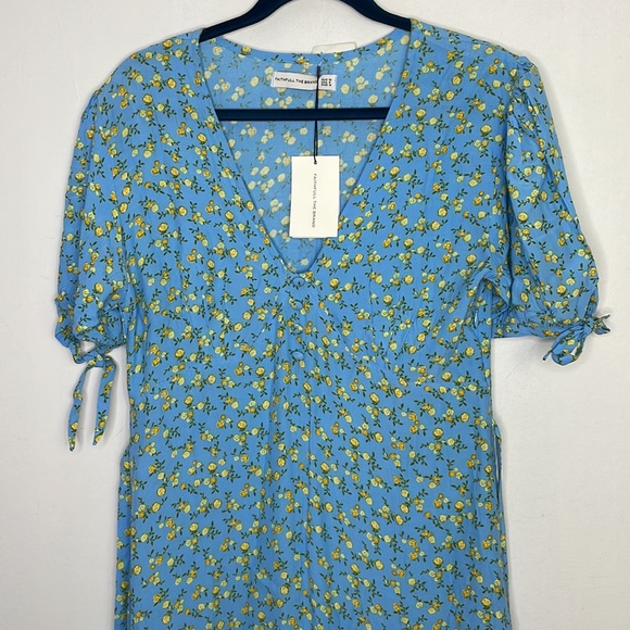 Faithfull the brand blue Daija midi dress size 6 - Picture 3 of 12